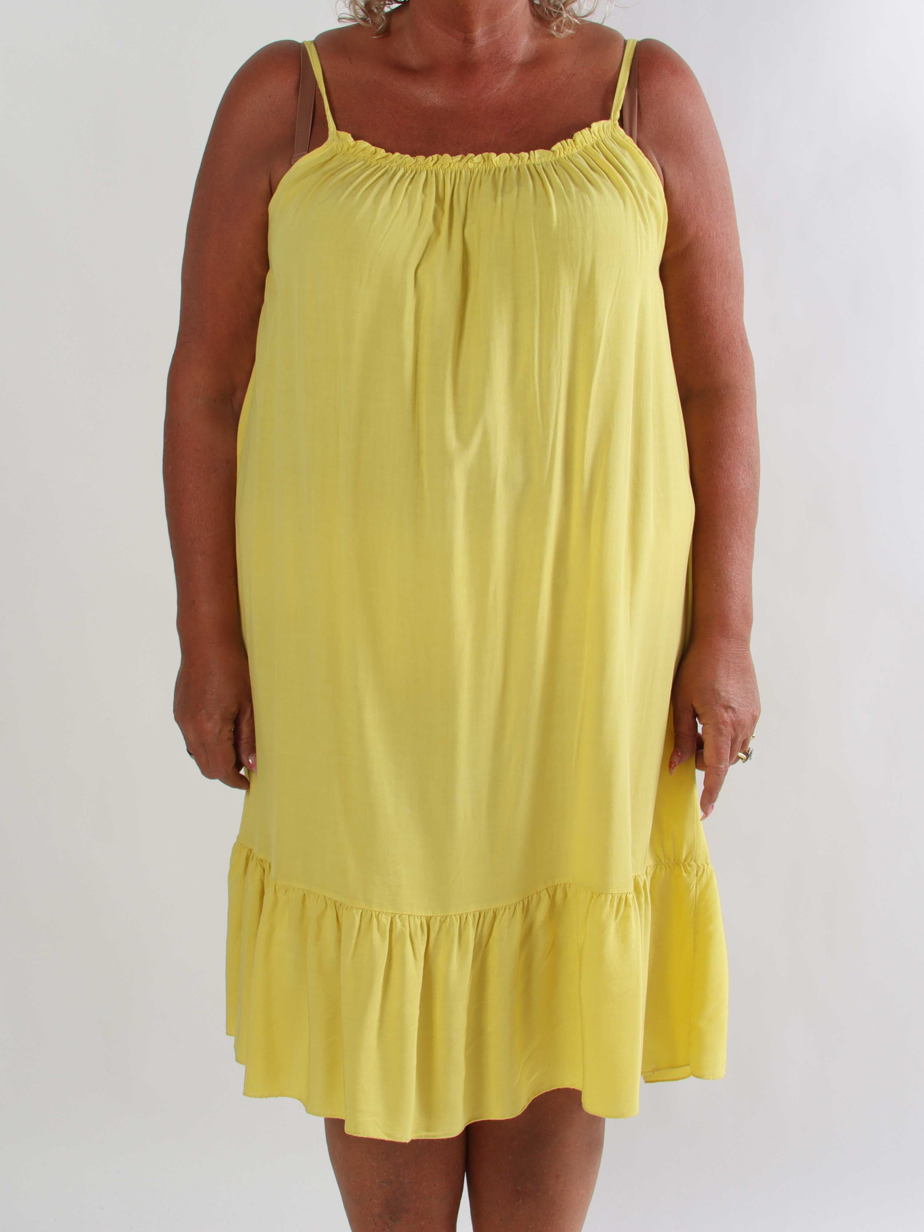 Solero Plain - Feminin plus size stropkjole i åndbar bomuld